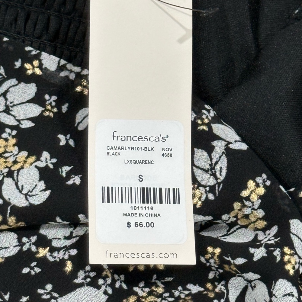AUDREY PARKS + Francesca's Womens Black Floral Long Sleeve Dress SizeS - Picture 11 of 11
